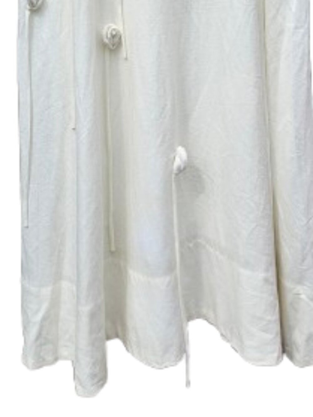 FARM Rio Garden Off White 3D Flower Linen Midi Dress SZ L NWT *Flaw* - Picture 13 of 16